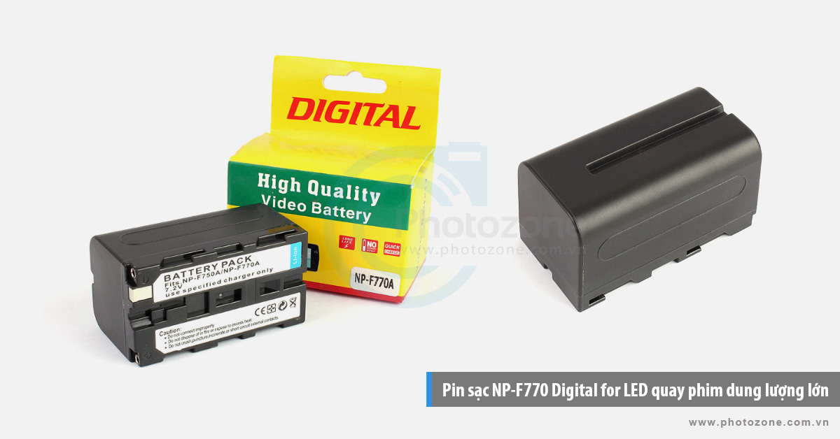 Pin sạc NP-F770 Digital for LED quay phim dung lượng lớn