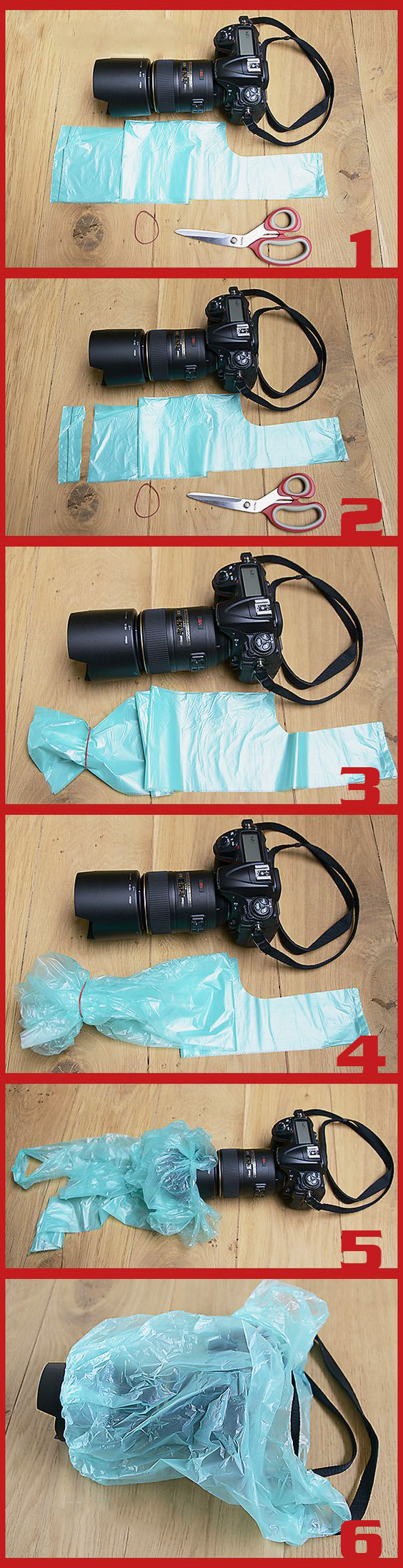 6 Bước đơn giản tự tạo áo mưa máy ảnh khi thời tiết xấu