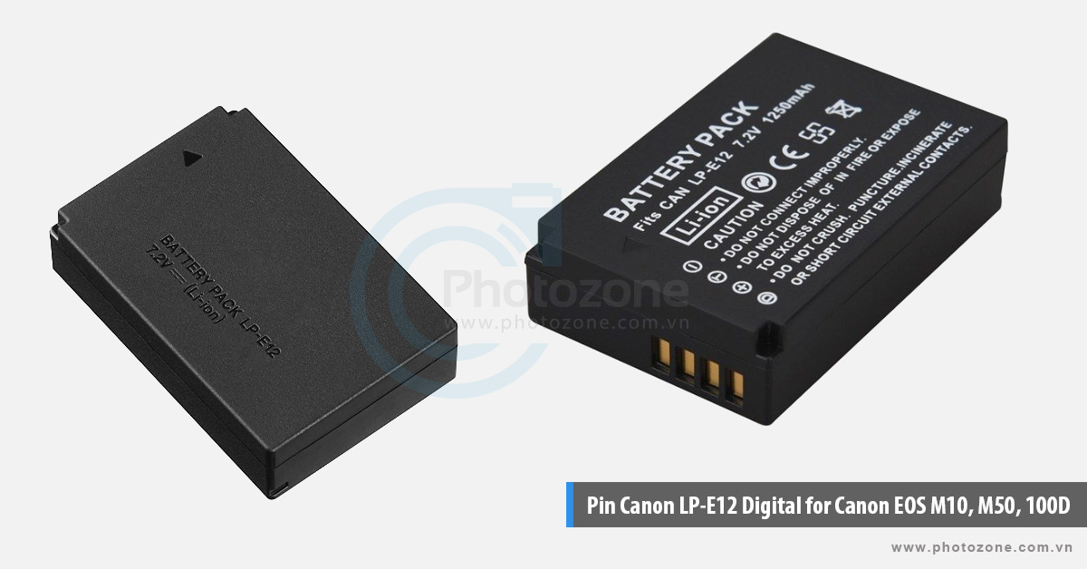 Pin Canon LP-E12 Digital for Canon EOS MRL M10, M50, M2, 100D