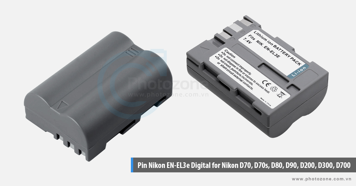 Pin Nikon EN-EL3e Digital for Nikon D70, D70s, D80, D90, D200, D300, D700