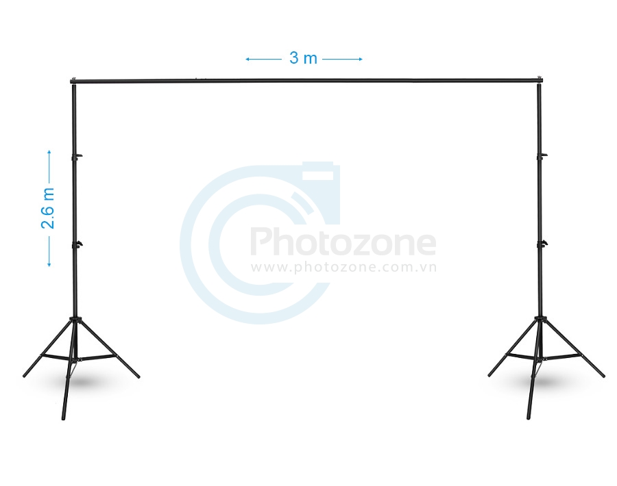 Khung treo phông nền (3 x 2.6m) chụp ảnh gấp gọn di động - photoZone