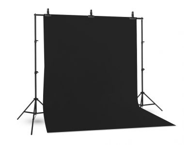Bộ phông vải chụp ảnh đen (1.8 x 2.9m) Cotton Muslin cao cấp, kèm khung treo (2 x 2m)