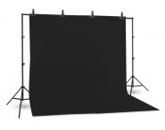 Bộ phông vải chụp ảnh đen (3 x 4m) Cotton Muslin cao cấp, kèm khung treo (3 x 2.6m)