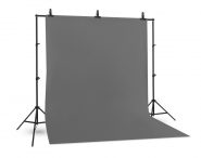Bộ phông vải chụp ảnh xám (2 x 3m) Cotton Muslin cao cấp, kèm khung treo (2 x 2m)