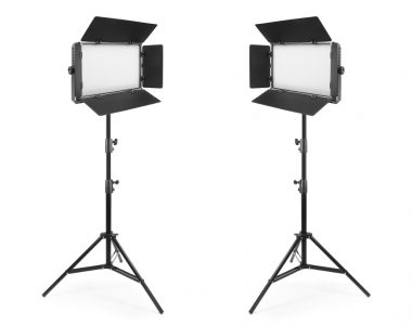 Bộ 2 đèn quay phim Kino Led Panel LP-224 ánh sáng trắng chuyên nghiệp kèm chân đèn 2.5m