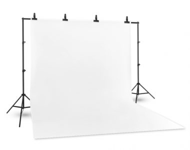 Bộ phông vải chụp ảnh trắng (3 x 5m) Cotton Muslin cao cấp, kèm khung treo (3 x 2.6m)