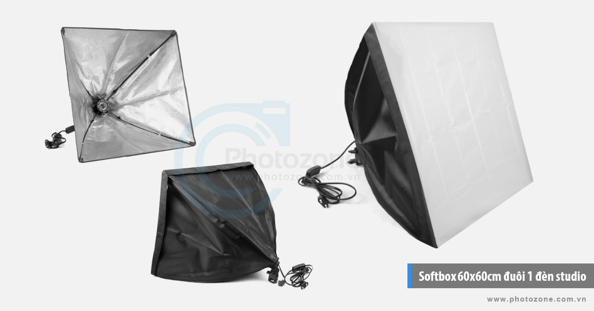 Softbox 60x60cm đuôi 1 đèn studio