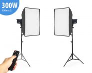 Bộ 2 đèn Studio Led BKL-300Bi công suất thực 300W chỉnh màu (3200 - 5600K) kèm Softbox 60x90cm