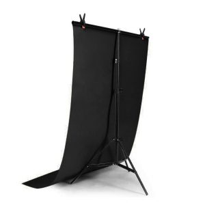 Bộ phông PVC đen chụp ảnh sản phẩm (120 x 200cm), kèm khung treo chữ T (100 x 200cm)